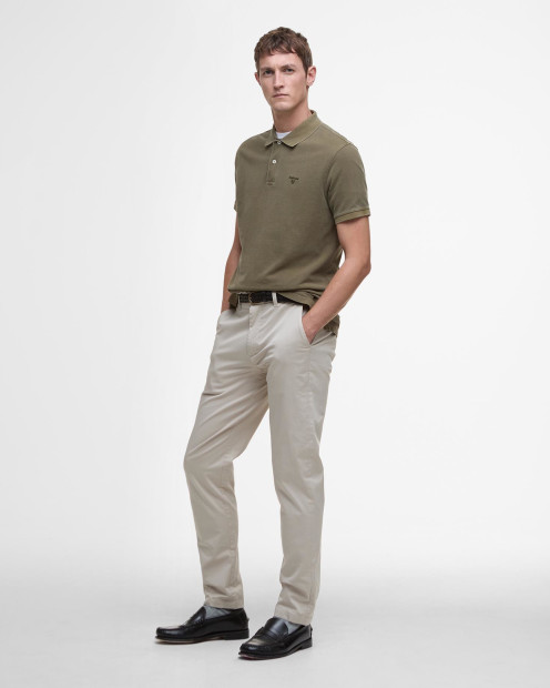 Washed-Out Sports Polo Shirt Light Sage