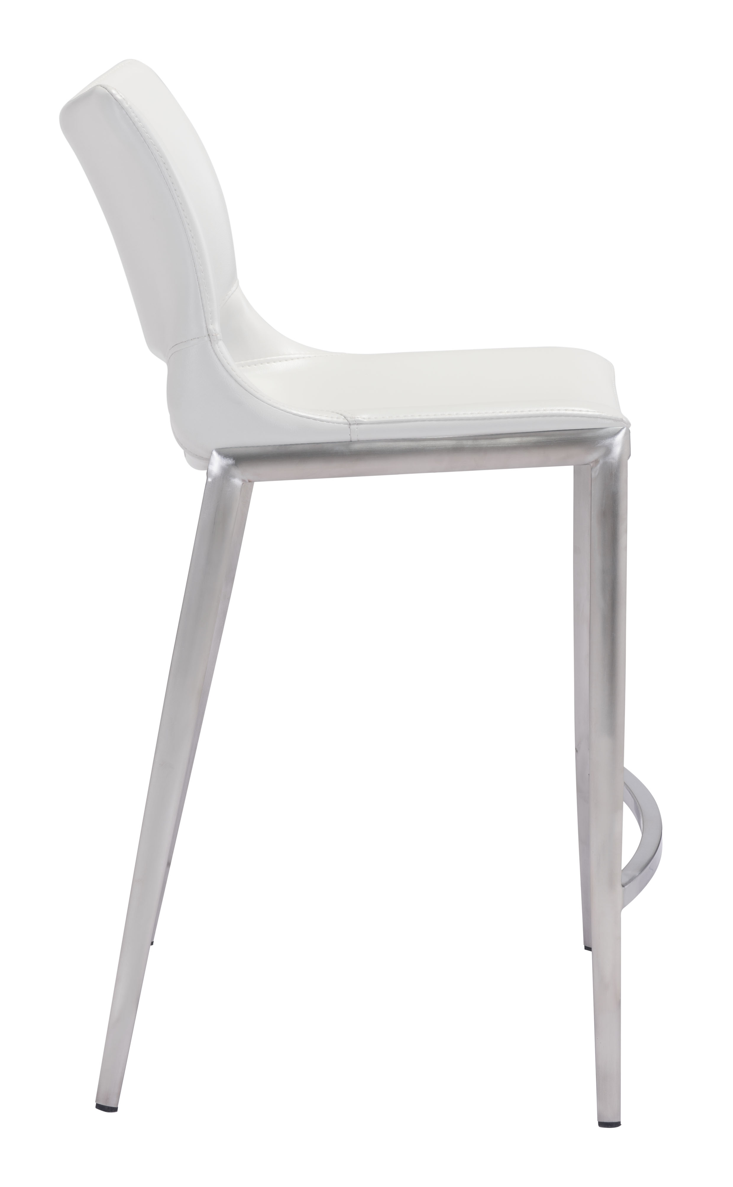 Ace Counter Stool (Set of 2) White & Silver product image