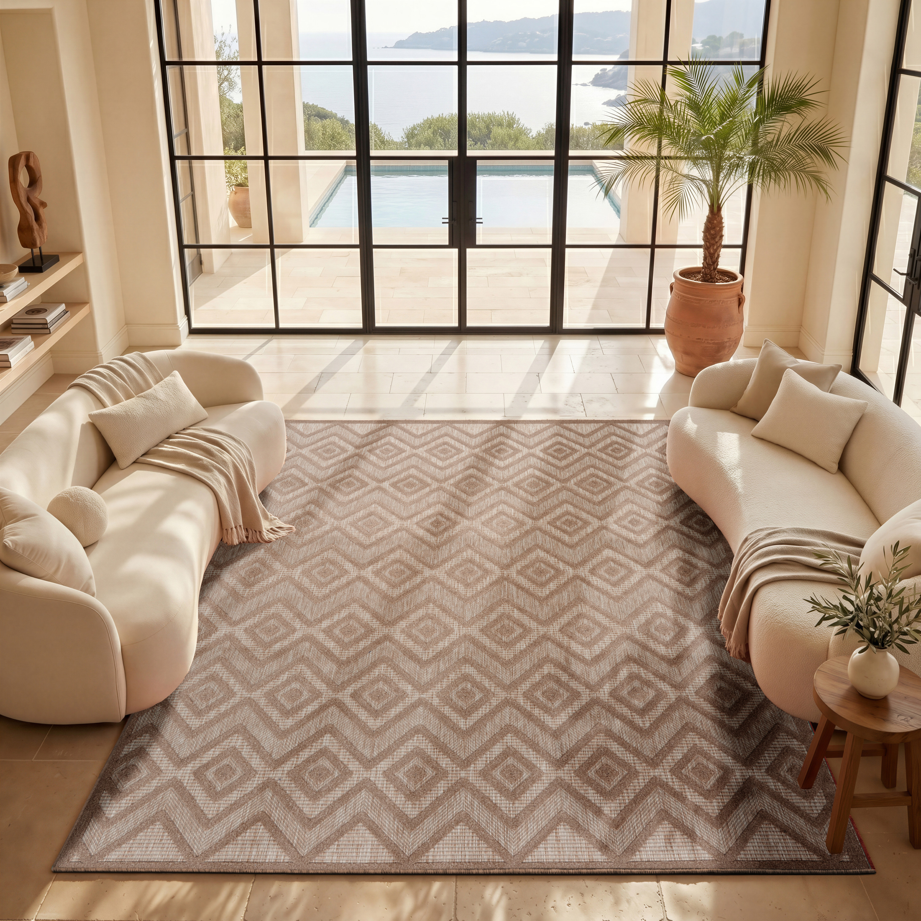 Nourison Versatile 9' x 12' Natural Beige Modern Rug
