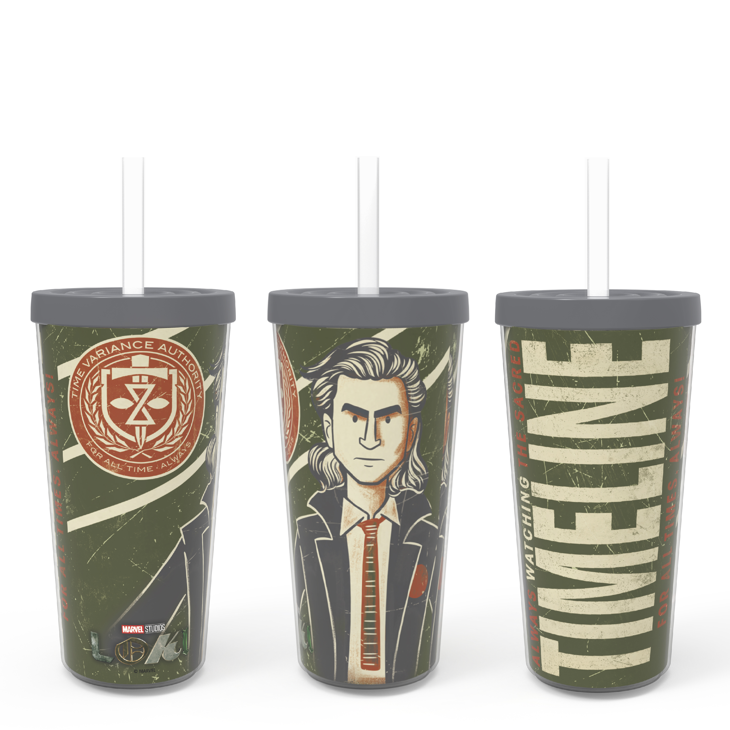 Marvel Comics 16 ounce Reusable Insulated Tumbler with Straw, Loki slideshow image 4 Marvel Comics 16 ounce Reusable Insulated Tumbler with Straw, Loki slideshow image 4