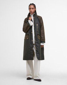 Evette Waxed Car Coat Fern/Beech/Ancient Tartan