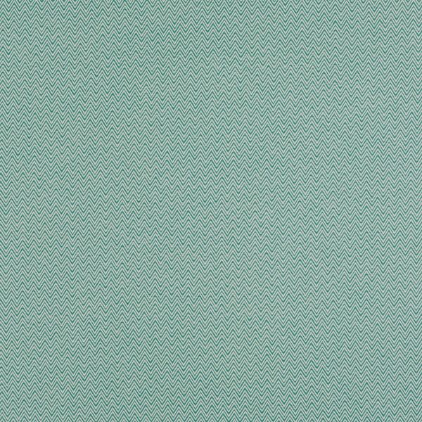 Chevron-patterned fabric (small teal and off-white zigzags) covering the entire frame; repeating tightly, producing subtle optical texture; flat, evenly lit surface suggesting wallpaper or upholstery.