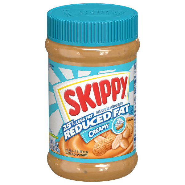 SKIPPY(r) Reduced Fat Creamy Peanut Butter, 12/16.3 oz . C1C1 - Front Center In Package (Hi Res)