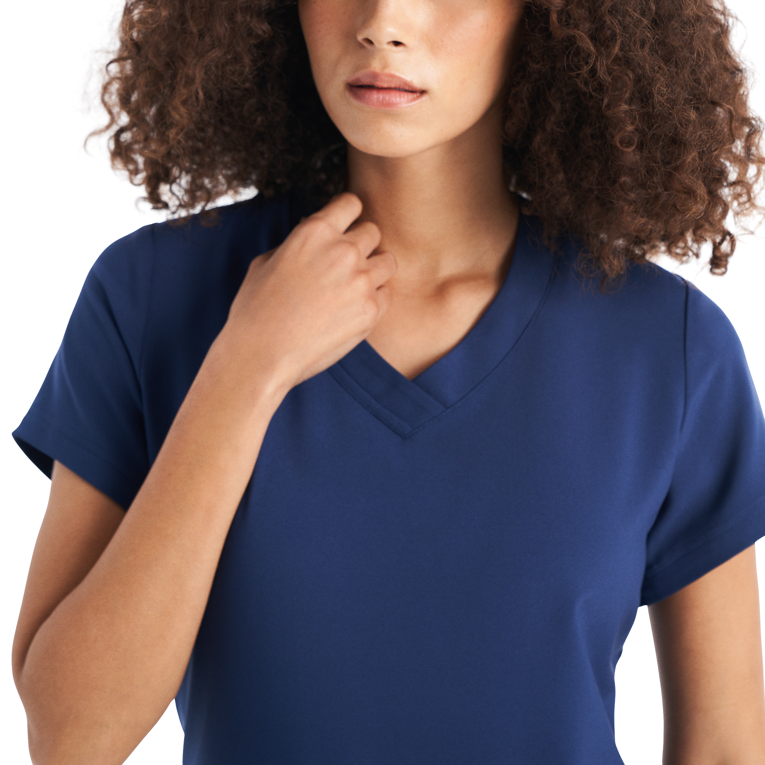 White Cross CRFT Women&#39;s 3&#45;Pocket V&#45;Neck Scrub Top-White Cross