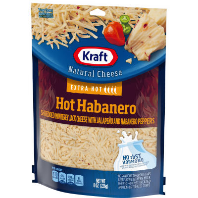 Kraft Hot Habanero Shredded Natural Cheese 8oz Bag
