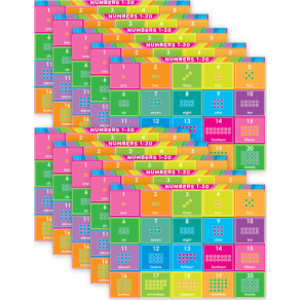 Smart Poly&reg; PosterMat Pals&trade; Space Savers, 13" x 9-1/2", Numbers 1-20, Pack of 10