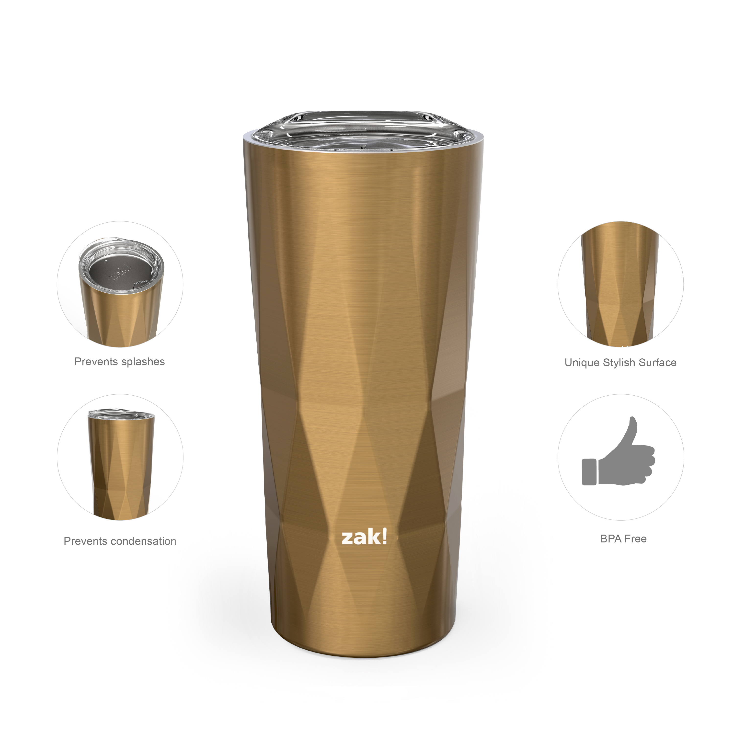Fractal 16 ounce Vacuum Insulated Stainless Steel Tumbler, Copper slideshow image 4 Fractal 16 ounce Vacuum Insulated Stainless Steel Tumbler, Copper slideshow image 4