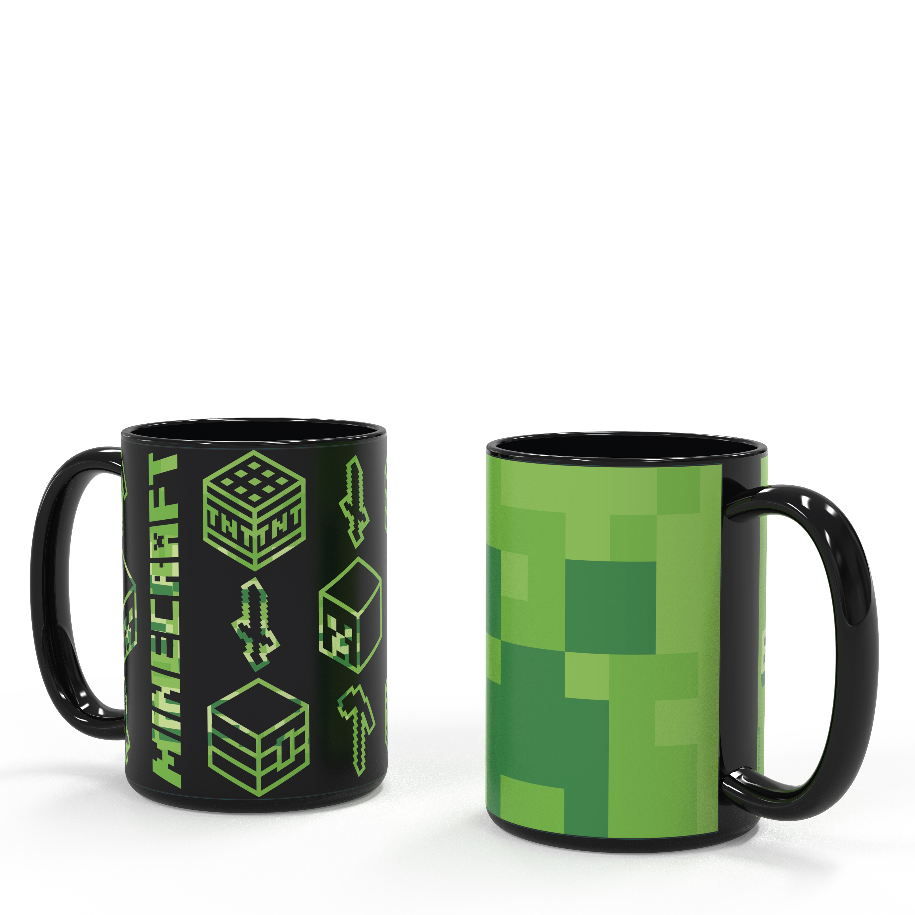 Minecraft 15 ounce Ceramic Color Changing Coffee Mug, Creeper and More, 2-piece set slideshow image 4