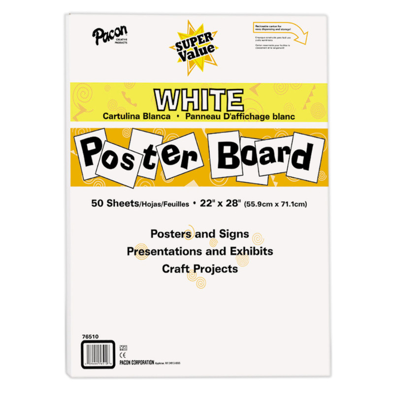Super+Value+Poster+Board%2C+White%2C+22%22+x+28%22%2C+50+Sheets