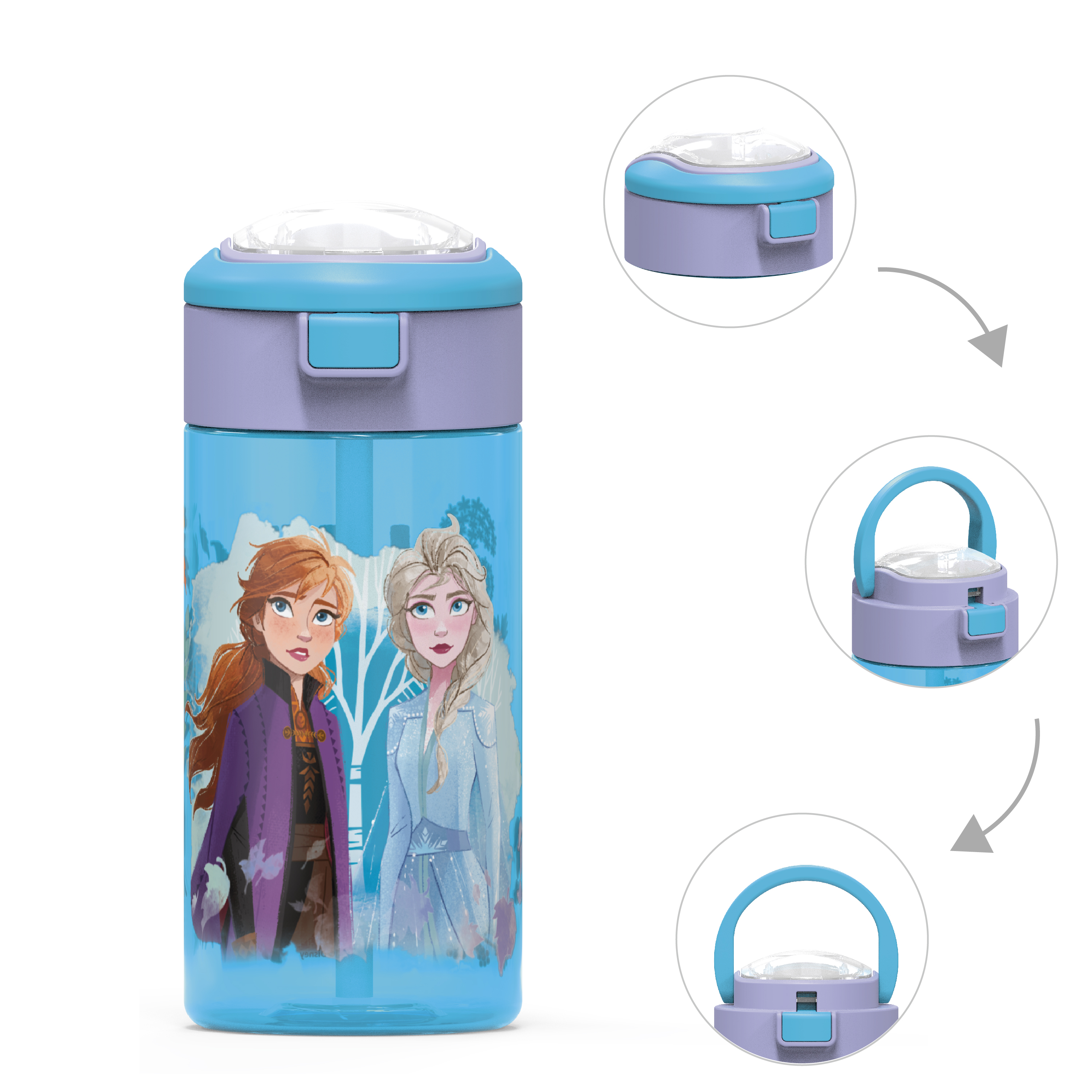 Disney Frozen 2 Movie 18 ounce Reusable Plastic Water Bottle, Anna & Elsa slideshow image 10 Disney Frozen 2 Movie 18 ounce Reusable Plastic Water Bottle, Anna & Elsa slideshow image 10