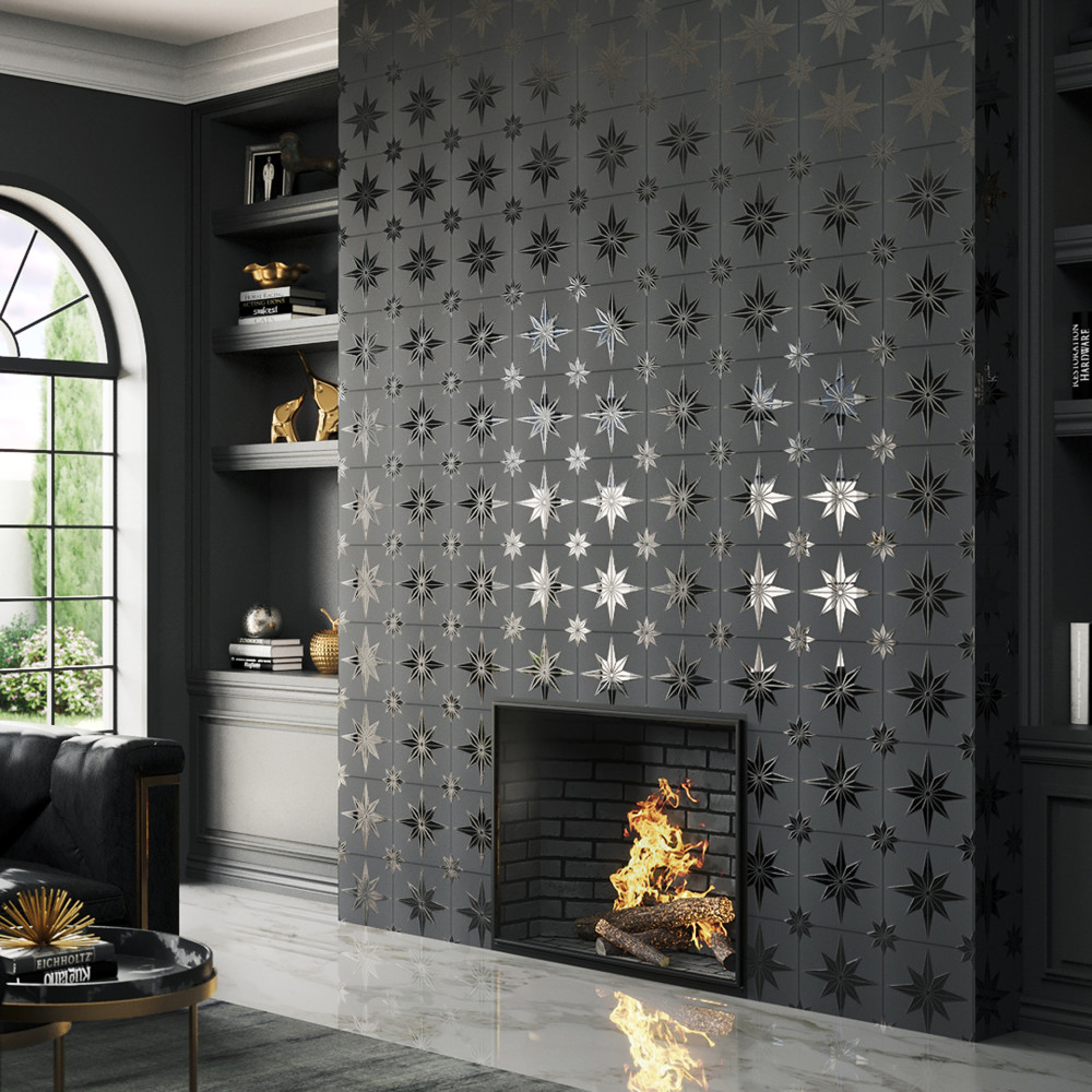 Stella Lustre Midnight 9-3/4 in. x 9-3/4 in. Porcelain Wall Tile