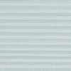 Pleated cellular shade, fully lowered and filtering soft daylight; pale blue-gray fabric with subtle horizontal ribbing across a neutral interior, no visible window or view.
