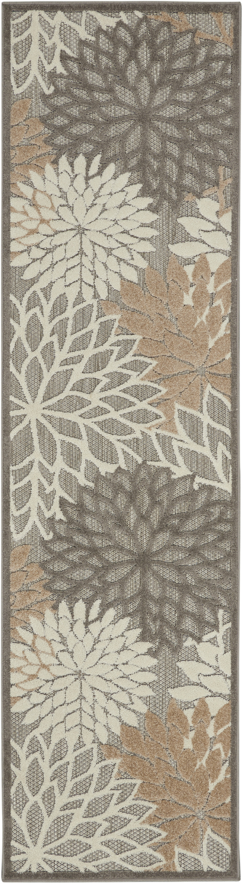 Nourison Aloha 2'3" x 10' Natural Tropical Rug