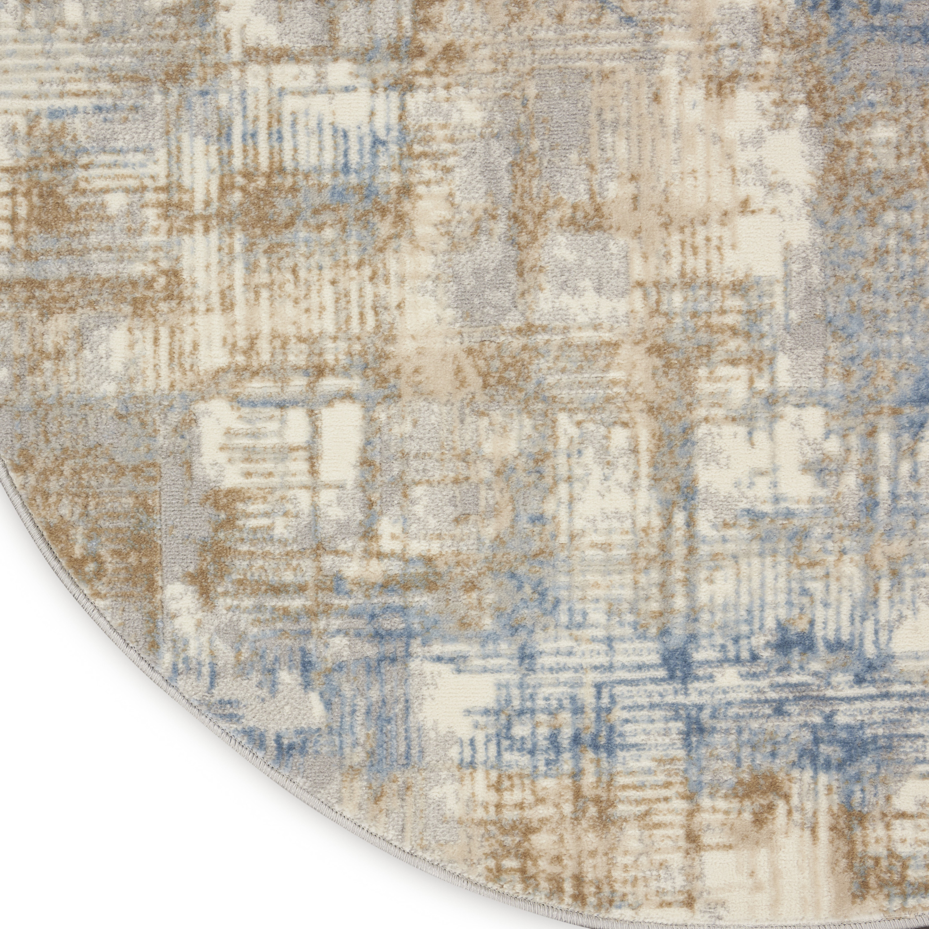 Calvin Klein CK950 Rush 6' x Round Blue Beige Modern Indoor Rug