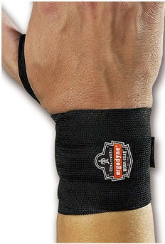 Ergodyne WRIST WRAP, WRAP W/THUMB LOOP BLK LG-XLG (6/PK)