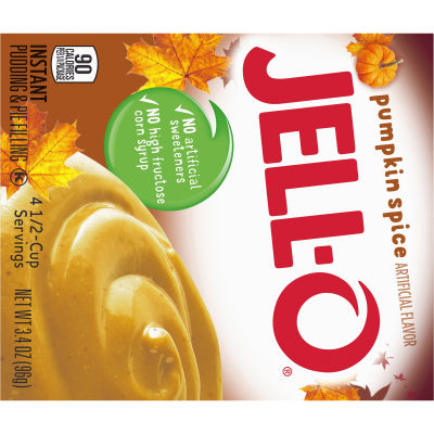 Jell-O Pumpkin Spice Instant Pudding & Pie Filling, 3.4 oz Box