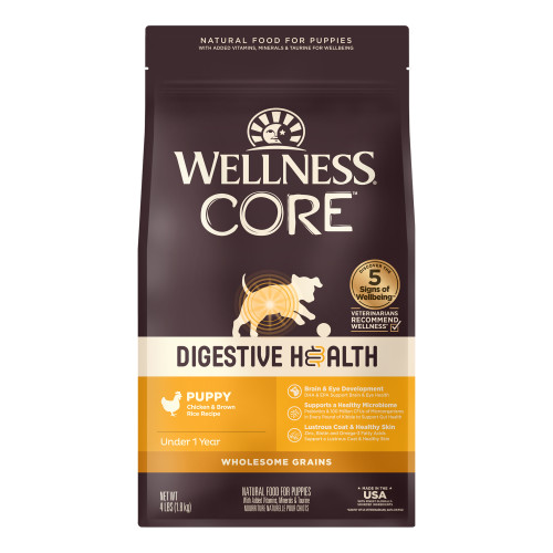 Wellness CORE Digestive Health Puppy Chicken & Brown Rice Front packaging