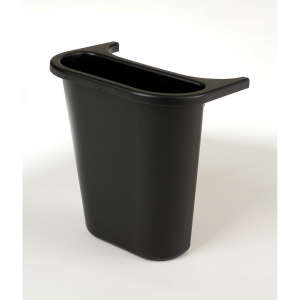 Rubbermaid Commercial, 1.25gal, Resin, Black, Rectangle, Receptacle