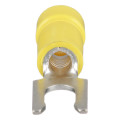 Fork Terminals, Tin-Plated, Vinyl, Copper, Yellow