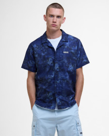Camo Ikat Short-Sleeved Shirt Midnight Blue