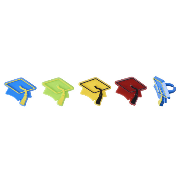 Grad Hat Assortment Cupcake Rings