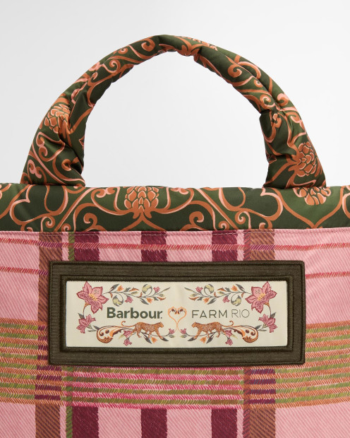 Borsa tote Maria Clara Barbour FARM Rio Pink Tartan