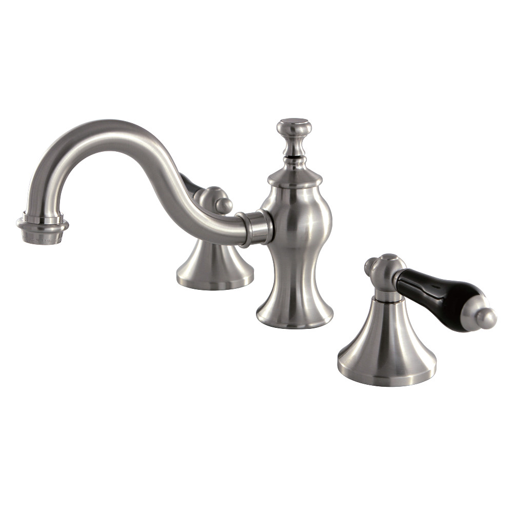 Widespread Bathroom Faucet, Brushed Nickel with Brass Pop-Up with 3 Finish Options