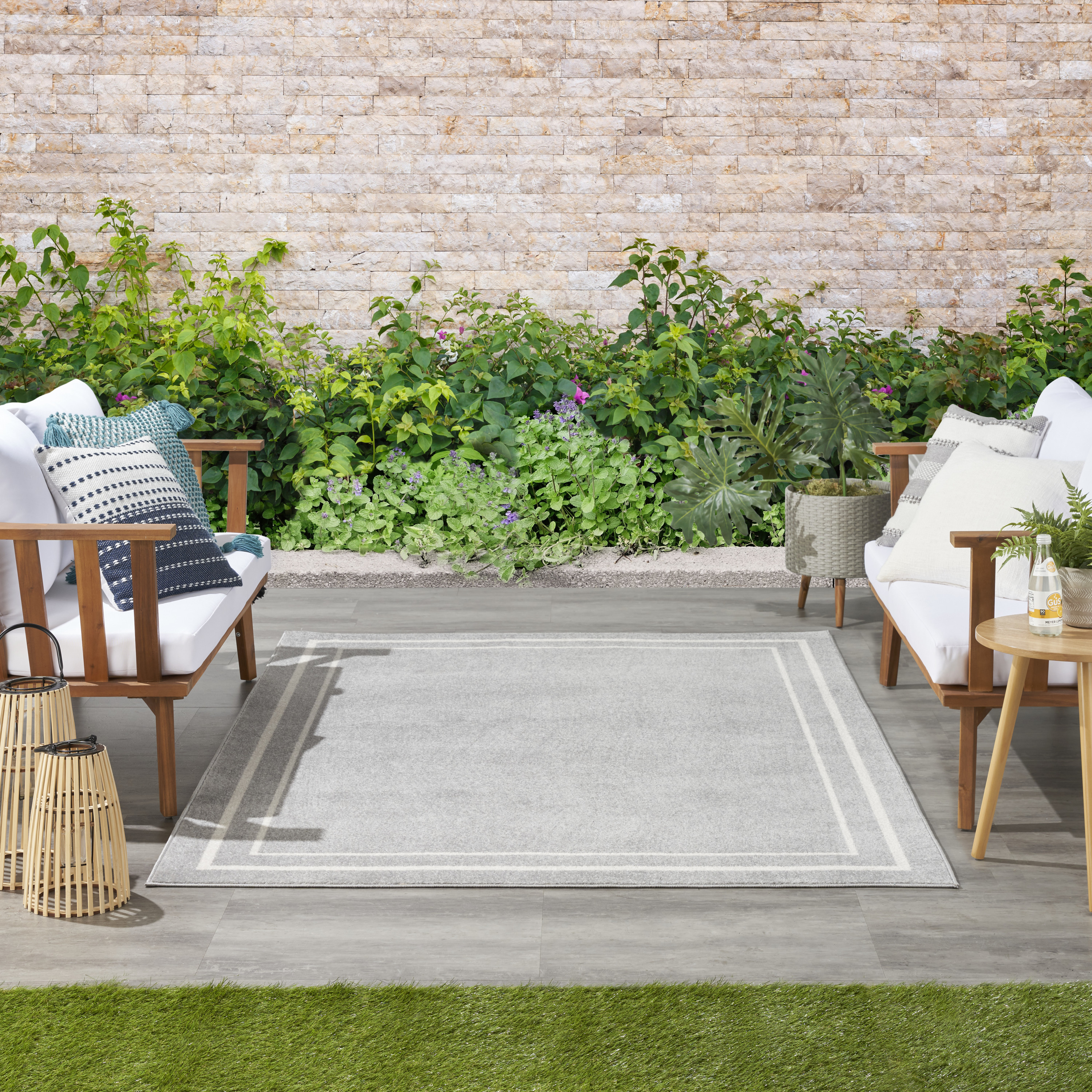 Nourison Nourison Essentials 5' x 7' Grey Ivory Contemporary Rug
