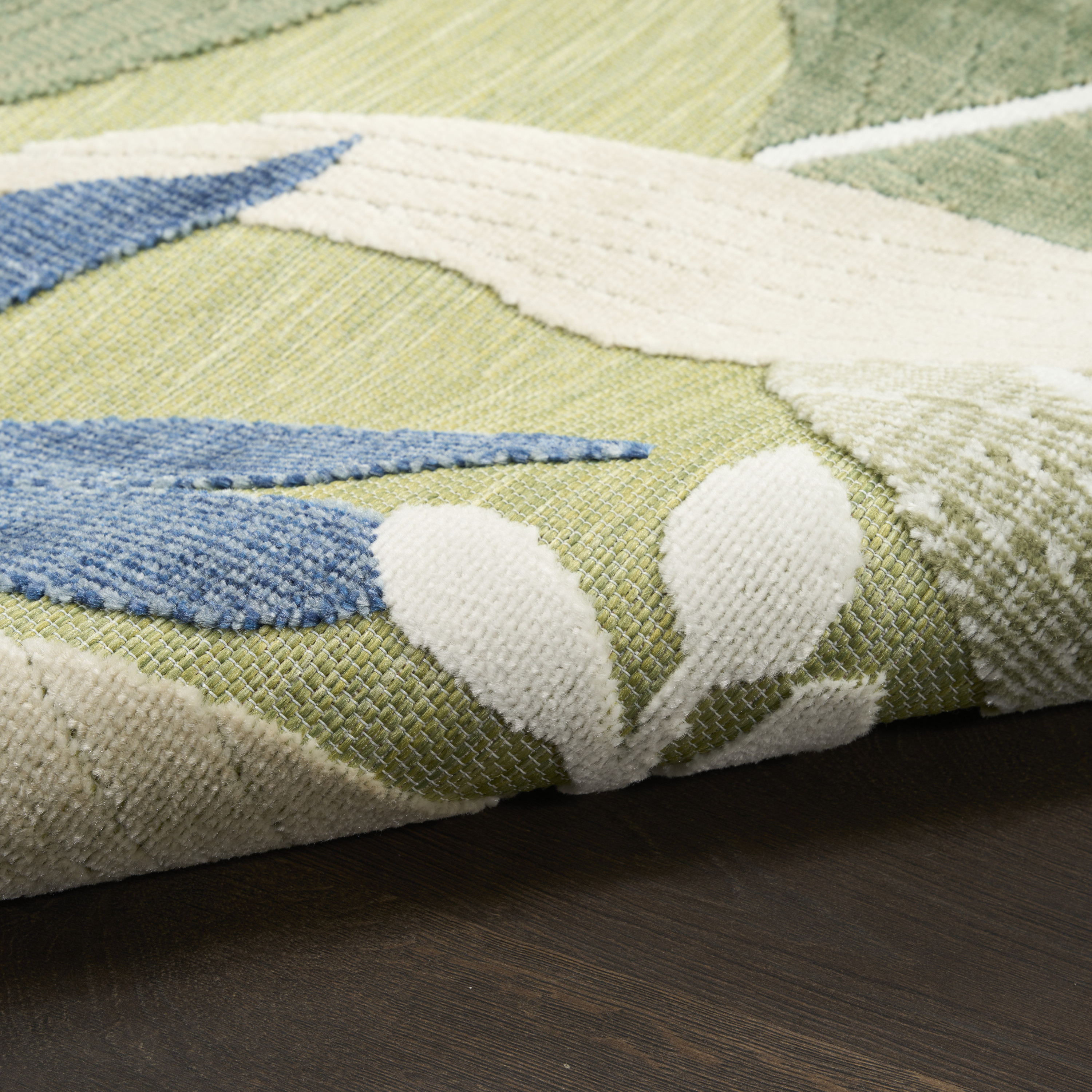 Nourison Suncoast 5'3" x 7'3" Green Blue Tropical Rug