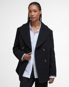 Kurzmantel Indie Wool Black/Onyx Tartan