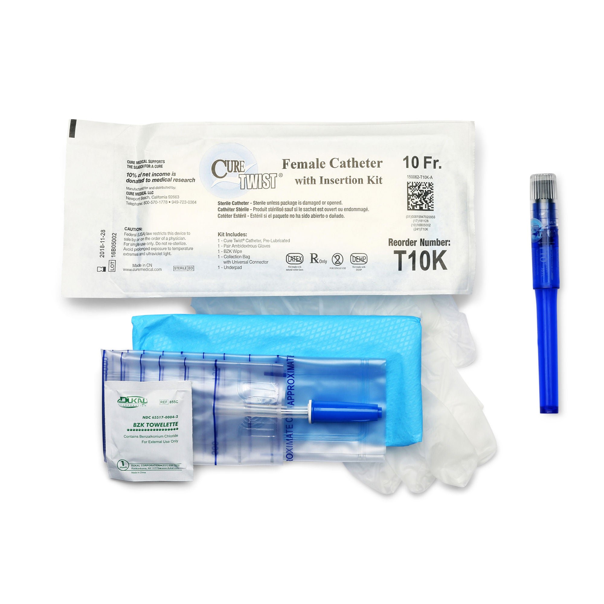 Cure Twist® Intermittent Catheter Kit, 10 Fr.