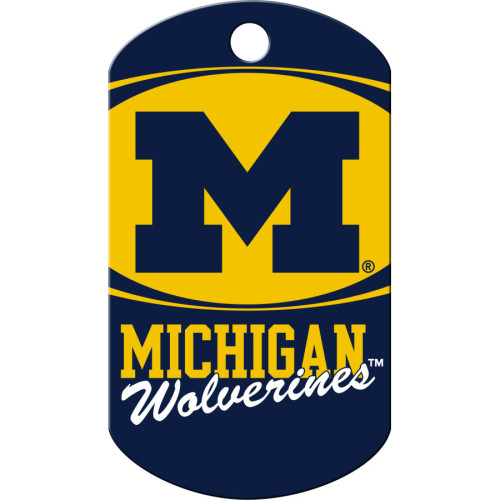 Michigan Wolverines Large Military ID QuickTag NCAA Sports Tags Engraving Custom