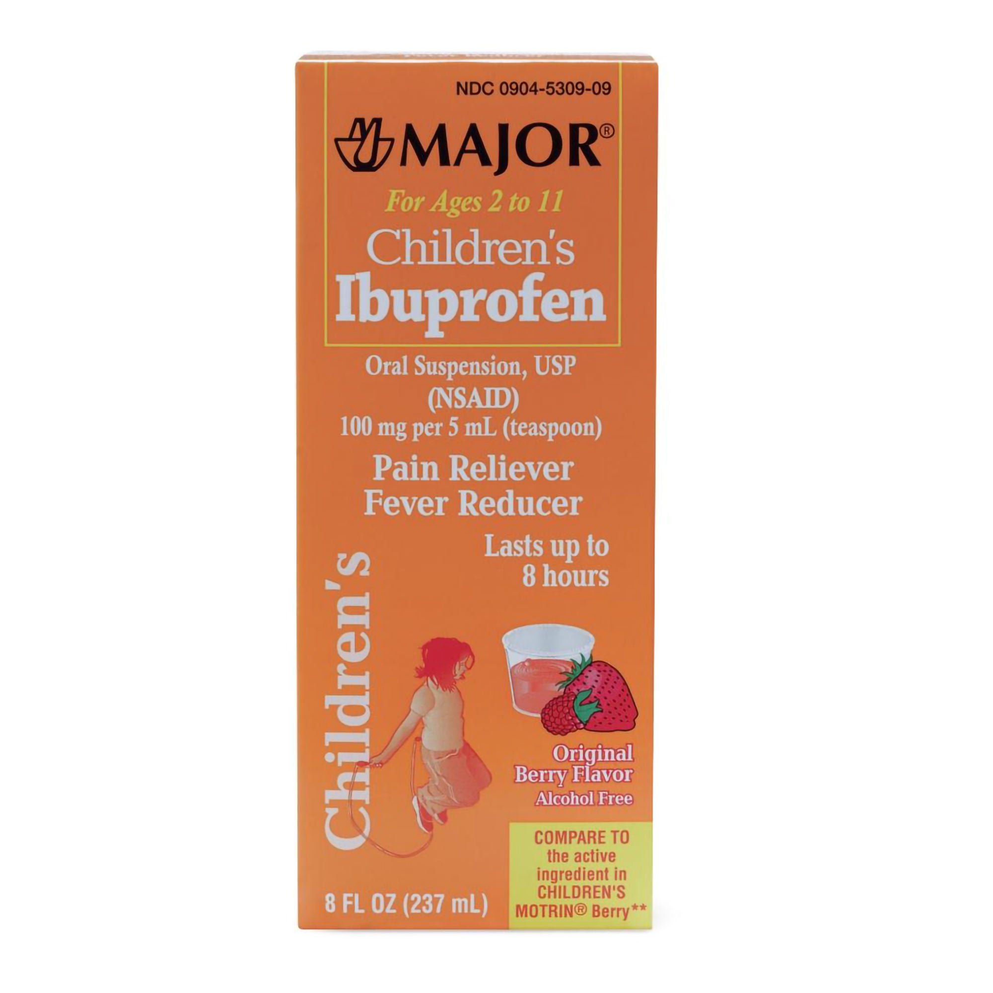 Major Pharmaceuticals Children's Pain Relief Major® 100 mg / 5 mL Strength Ibuprofen Oral Suspension 8 oz.