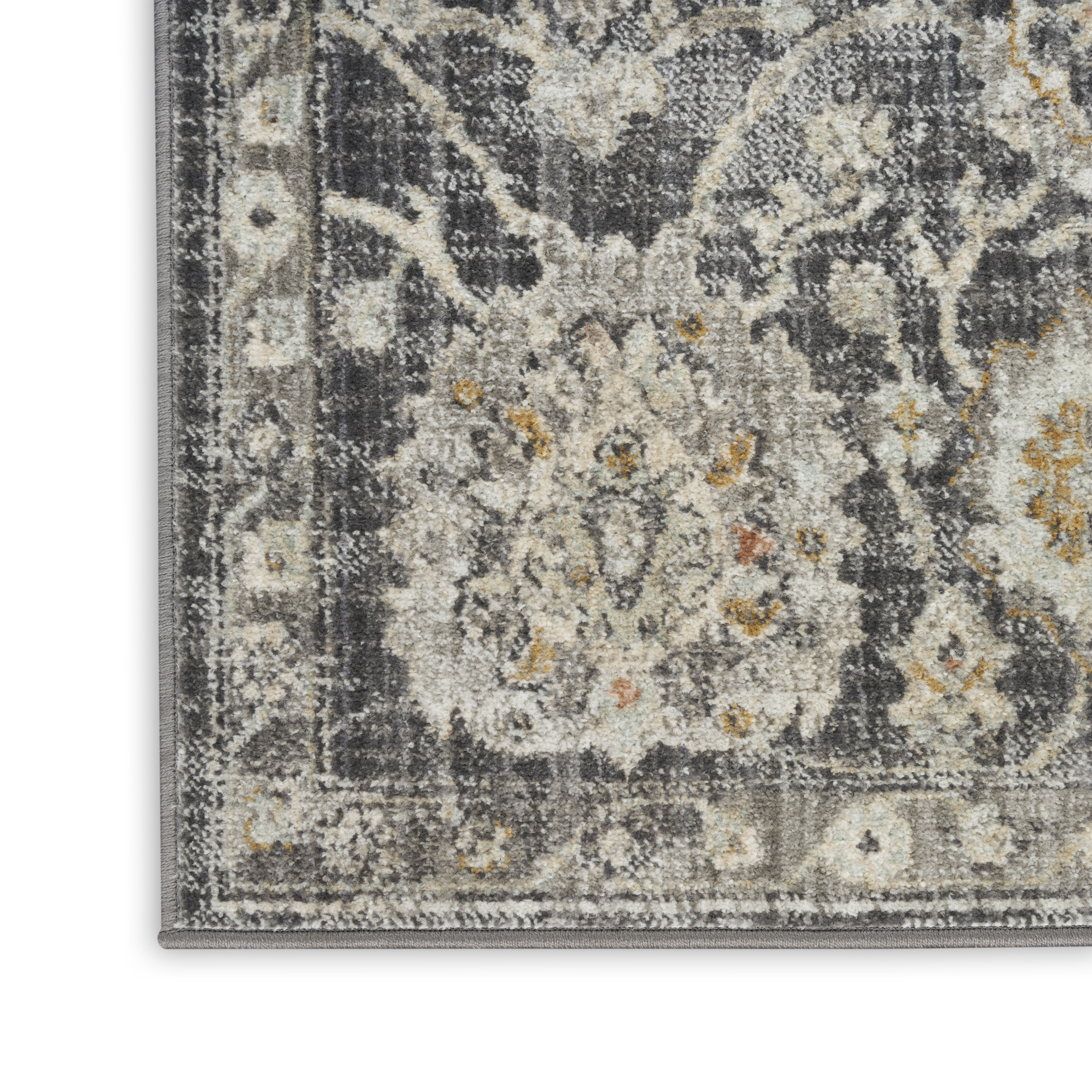 Nourison Oushak Home 8' x 9'10" Charcoal Vintage Indoor Rug