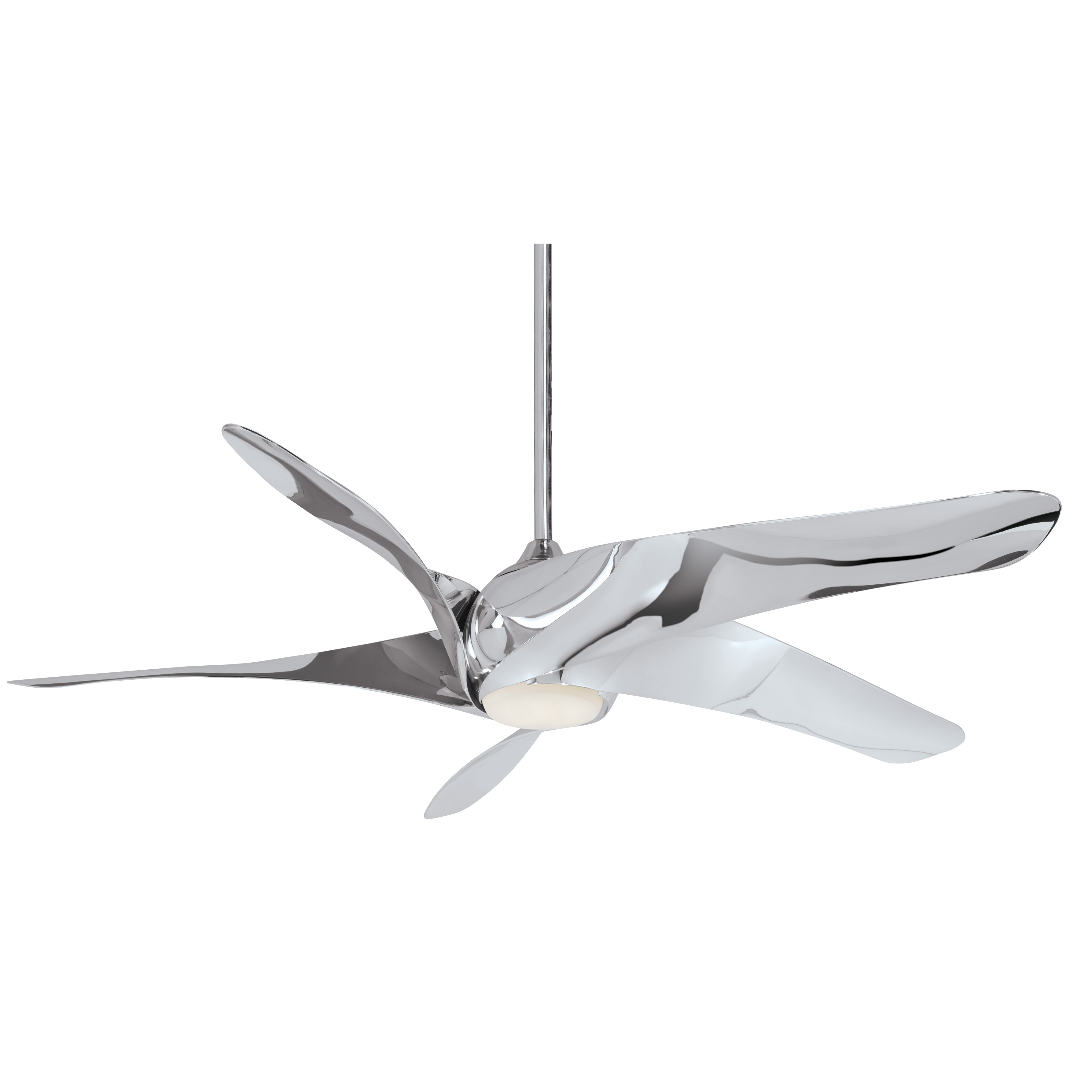 The Artemis XL5 combines powerful airflow with energy-efficient LED lighting in a sleek 62-inch design. Its liquid nickel finish and etched opal glass shade create a sophisticated look perfect for large spaces. - alternate view