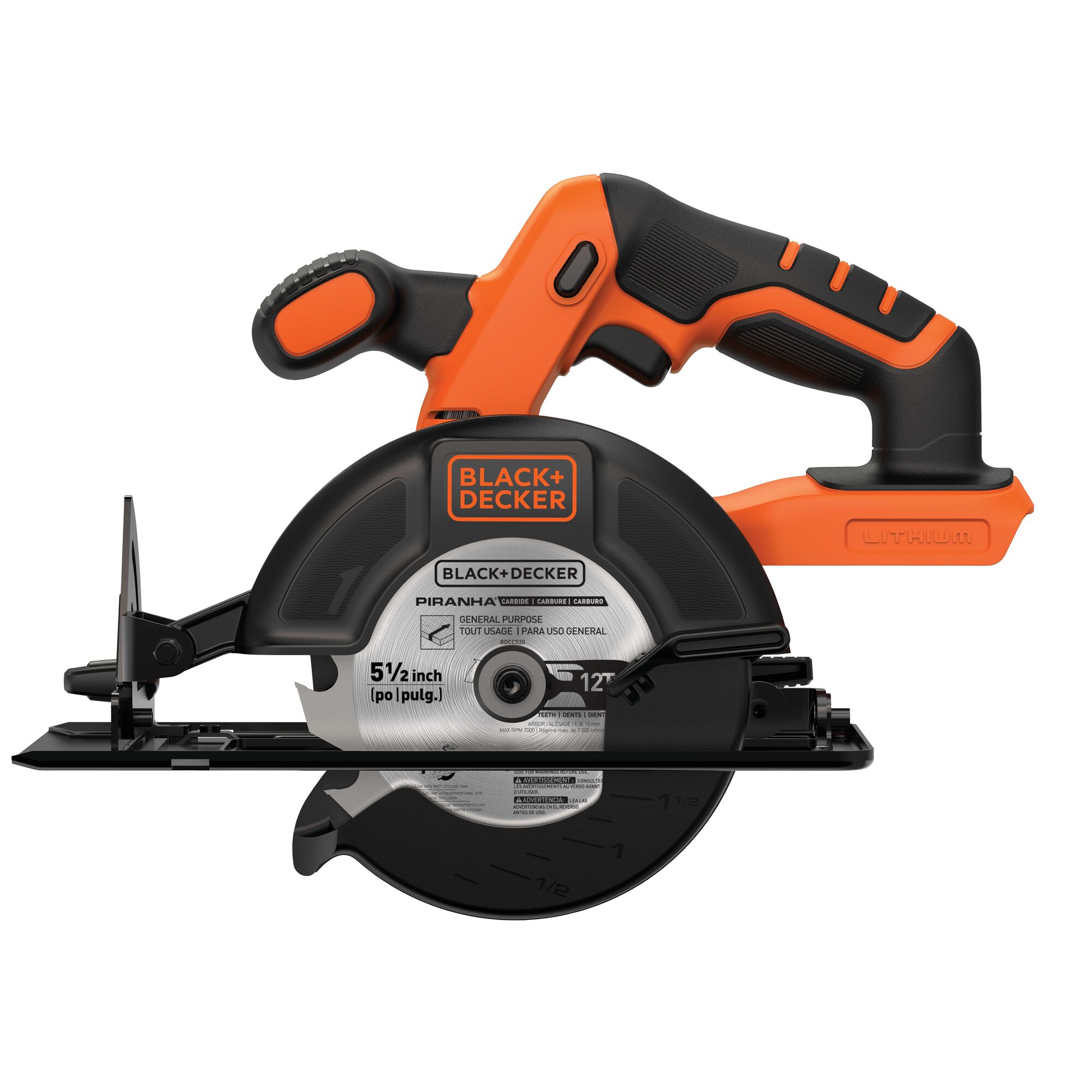 Side profile of 20 volt MAX circular Saw without battery and charger.