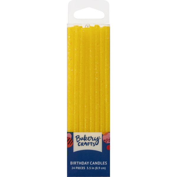 Yellow Slim Glitter Specialty Candles