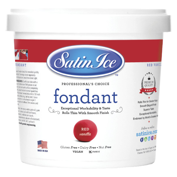 Satin Ice Red/Vanilla 2 lb. Fondant