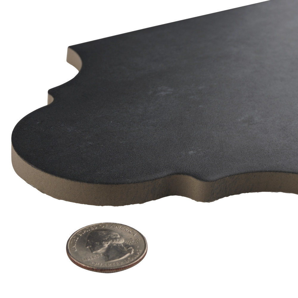 Alhama Provenzal Black 6-1/4 in. x 12-3/4 in. Porcelain Floor and Wall Tile