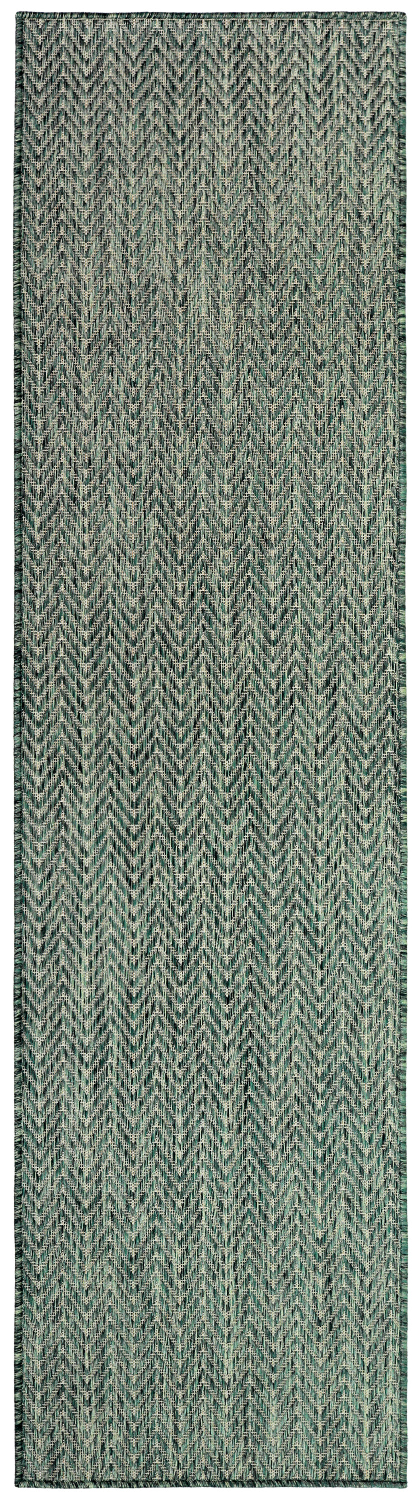 Nourison Horizon Indoor/Outdoor 2'2" x 8' Green Modern Rug