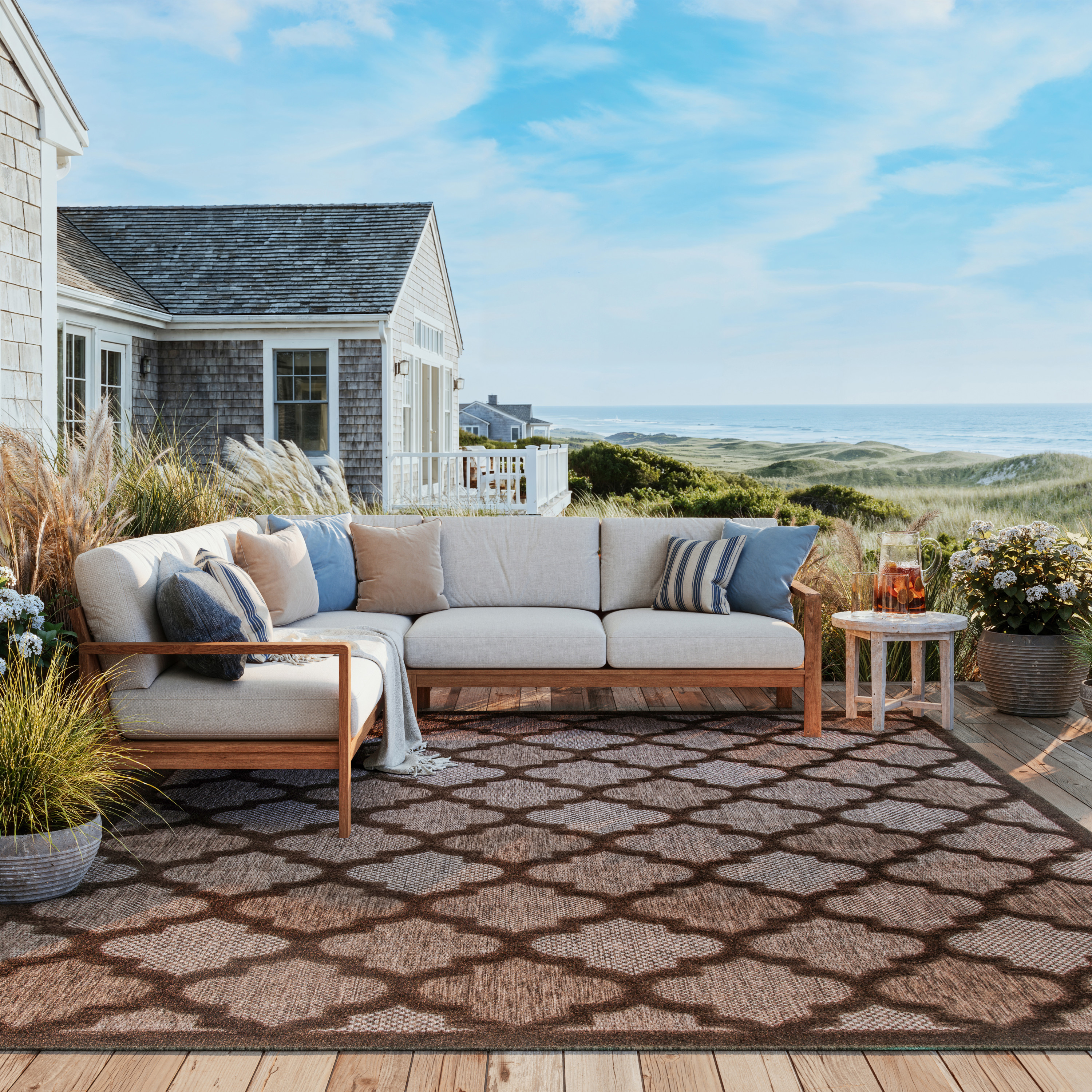 Nourison Easy Care 10' x 14' Brown Modern Rug