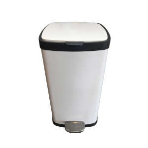 Impact, Step-On, 4.5 gal, Metal, White, Rectangle, Receptacle