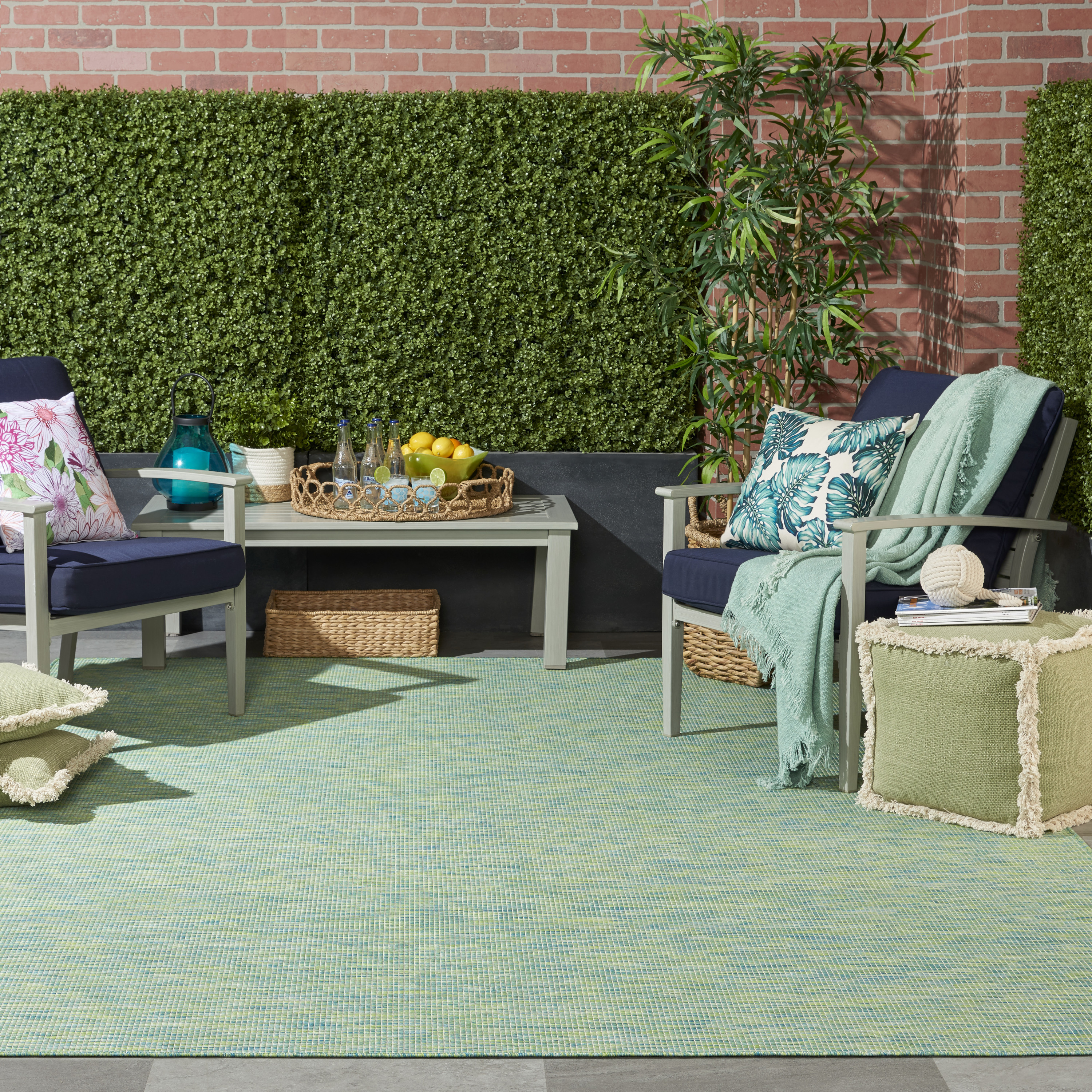 Nourison Positano 8' x 10' Blue Green Modern Rug