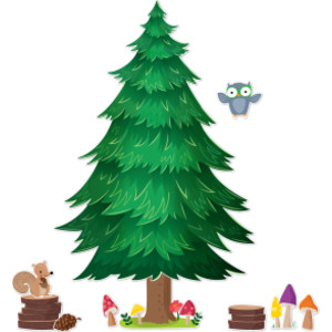Woodland Friends Jumbo Pine Tree Bulletin Board Set