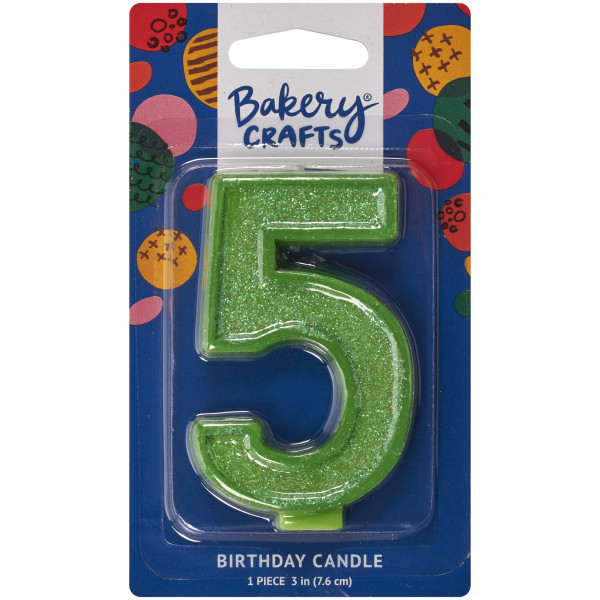 5 Glitter Numeral Candles
