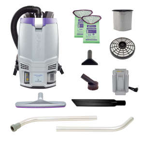 ProTeam, GoFit 6 Cordless 4Ah w/ Xover Multi-Surface Two-Piece Wand Tool Kit, 14", Backpack Vacuum
