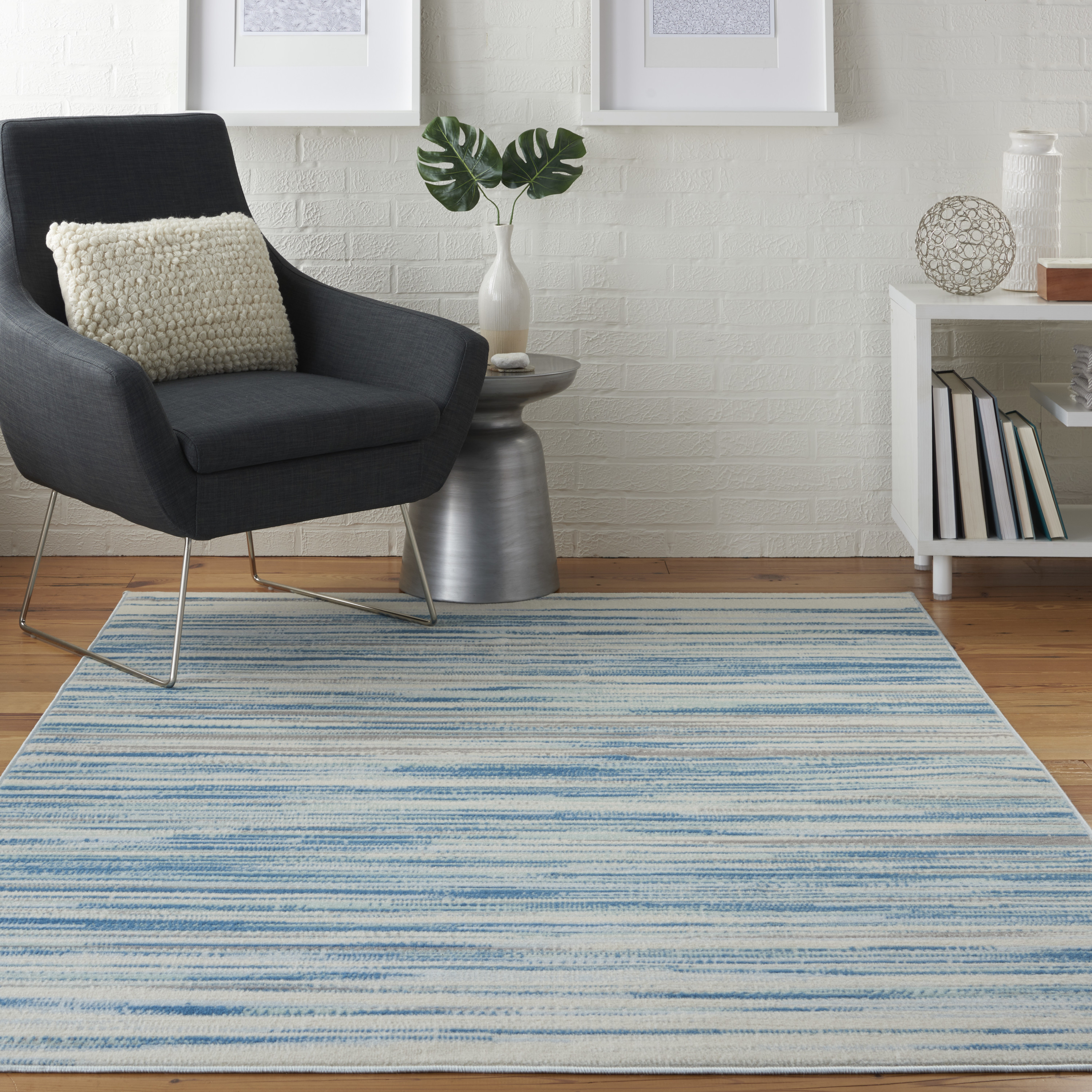 Nourison Jubilant 5'3" x 7'3" Blue Modern Indoor Rug