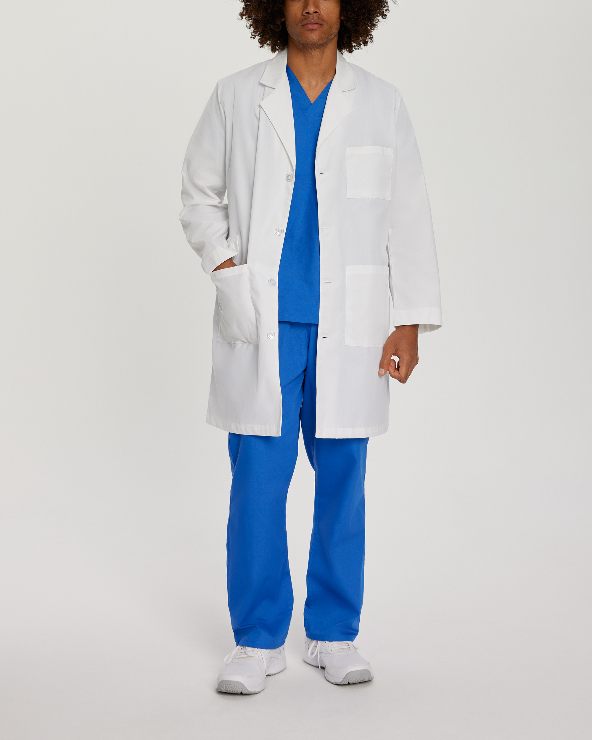 Landau Unisex 3-Pocket Full-Length White Coat-White Coats