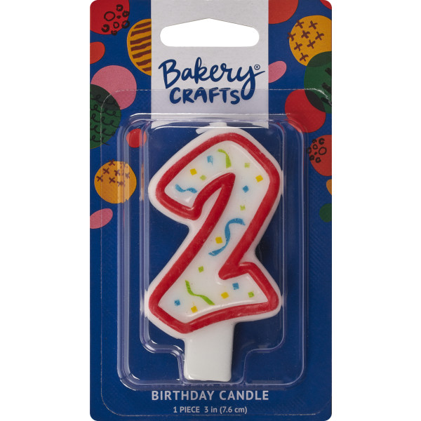 2 Party Red Numeral Candles