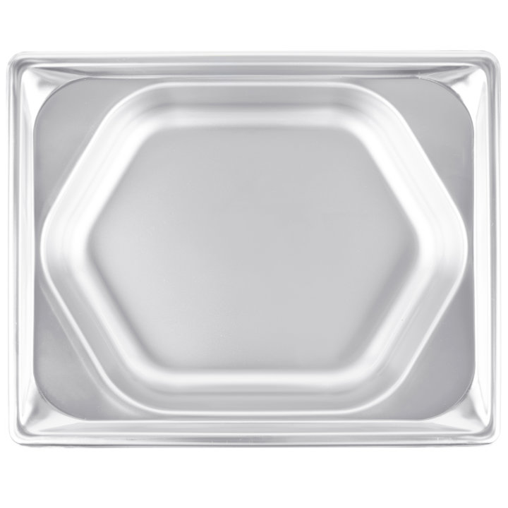 Half-size 2 ½-inch-deep Super Pan® stainless steel Super Shapes hexagon wild pan